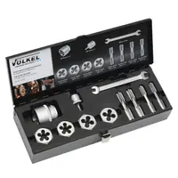 Комплект метчици и плашки Volkel метрична резба   M12-M14 мм, HSS, 11 бр., 
