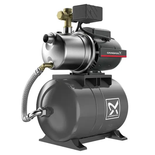 Хидрофорна помпа Grundfos с цилиндричен съд   8 м, 4.8 м3/ч, 20 л, 50 м, 1 ", JP 4-54 PT-H