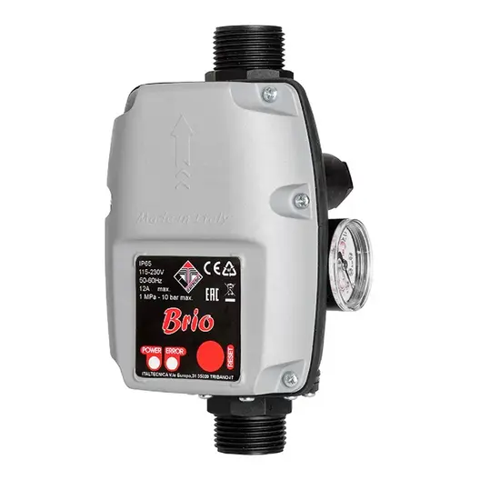 Електронен пресостат за помпа Italtecnica с ръчен рестарт   1500 W, 10 bar, 100-350 kPa, 1", Brio