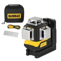 Линеен лазерен нивелир DeWALT с 3 лъча   с вградена батерия и USB кабел, 10 м, 100 м, DCLE14361GB
