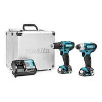 Комплект акумулаторни инструменти Makita    с 2 батерии и зарядно, DF333D, TD110D, 12 V, 1.5 Ah, CLX224X