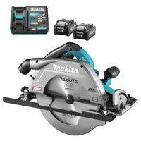Акумулаторен ръчен циркуляр Makita    с 2 батерии и зарядно, 40 V, 5 Ah, ф 270 мм, 3500 об./мин, HS011GT201