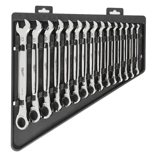 Звездогаечен ключ Milwaukee 6-стен/12-стен с тресчотка комплект   8-22 мм, 15 бр., Max Bite