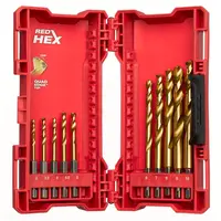 Свредло за метал HSS-TiN Milwaukee с 6-стенна опашка  комплект 3-10 мм, 10 бр., Shockwave Red Hex