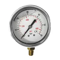Радиален манометър за вода Cewal глицеринов  ф 63 мм, 0-60 bar, MG 63 RA
