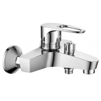 Смесител за вана-душ стенен Inter Ceramic с керамична глава с ръчен душ  3/4", Runde ICF 660632C