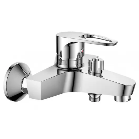 Смесител за вана-душ стенен Inter Ceramic с керамична глава с ръчен душ  3/4", Runde ICF 660632C