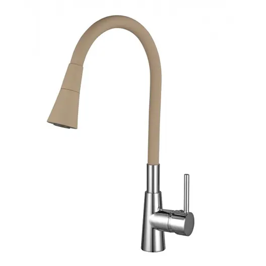Смесител за кухня стоящ Inter Ceramic с керамична глава  2x3/8", бежов, Havana