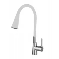 Смесител за кухня стоящ Inter Ceramic с керамична глава  2x3/8", хром и бял, Havana