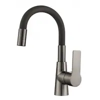 Смесител за кухня стоящ Inter Ceramic с керамична глава  2x3/8", gun grey, Alisado