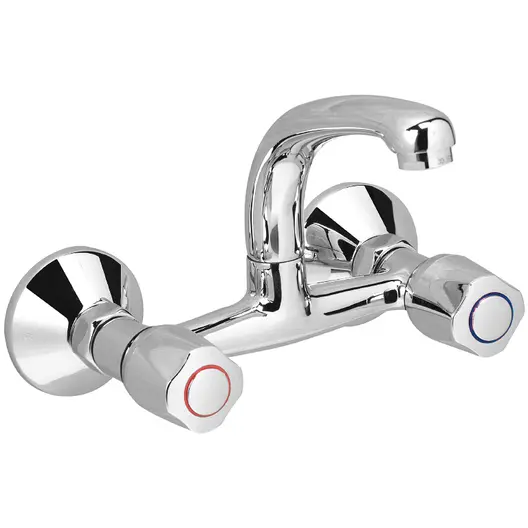 Смесител за кухня стенен Vidima двуръкохватков  3/4", Iskar B1391AA