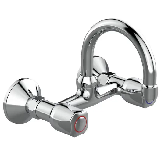 Смесител за умивалник в баня Vidima двуръкохватков стенен  3/4", Iskar B1392AA