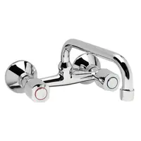 Смесител за кухня стенен Vidima двуръкохватков  двуръкохватков, 3/4", Iskar B1393AA