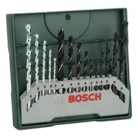 Свредло Bosch за дърво, метал и камък к-кт  3-8 мм, 15 бр., Mini-X-Line