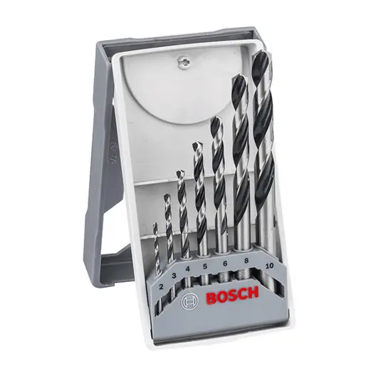 Свредло за метал Bosch HSS с цилиндрична опашка комплект 1-10 мм, 7 бр., PointTeQ