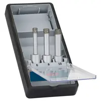 Свредло за стъкло и керамика Bosch диамантено комплект 6-10 мм, 33 мм, 3 бр., PRO Ceramic dry