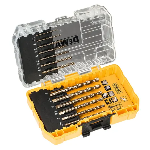 Свредло за метал HSS-Co DeWALT с цилиндрична опашка комплект 1.5-7 мм, 13 бр., DT4968