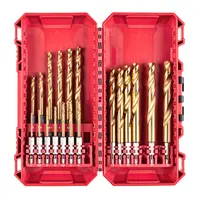 Свредло за метал HSS-TiN Milwaukee с 6-стенна опашка комплект 2-10 мм, 19 бр., Shockwave Red Hex