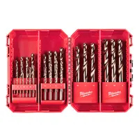 Свредло за метал HSS-Co Milwaukee с цилиндрична опашка комплект 1-12 мм, 25 бр., Shockwave Red Cobalt