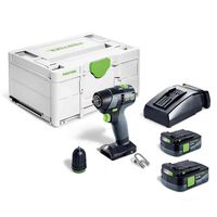 Акумулаторен винтоверт Festool с безчетков двигател   с 2 батерии и зарядно, 12 V, 2.5 Ah, 30 Nm, 1-10 мм, шестостен TXS 12 2.5-Plus