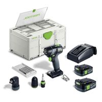 Акумулаторен винтоверт Festool с безчетков двигател   с 2 батерии и зарядно, 12 V, 2.5 Ah, 30 Nm, 1-10 мм, шестостен TXS 12 2.5-Set