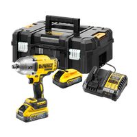 Акумулаторен гайковерт DeWALT с безчетков двигател   с 2 батерии и зарядно, 18 V, 5 Ah, 1355 Nm, квадрат, 1/2" DCF900H2T