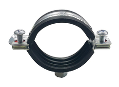 Скоба за монтаж на тръби Ugurfix с двустранно захващане с уплътнение и гайка  ф 210-220 мм, 8 , М12, DIN 4109 - product - 104 ISO 143