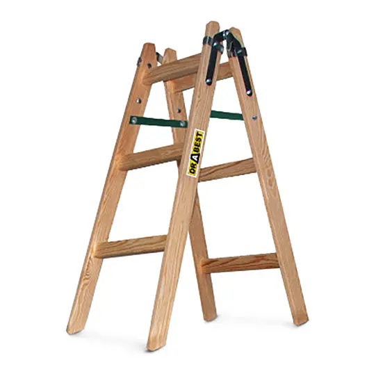 Стълба дървена двураменна  2x3 бр., 150 кг, 2.40 м, 0.95 м