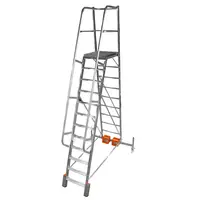 Стълба алуминиева Krause мобилна с платформа  1x12 бр., 150 кг, 4.75 м, Vario Compact