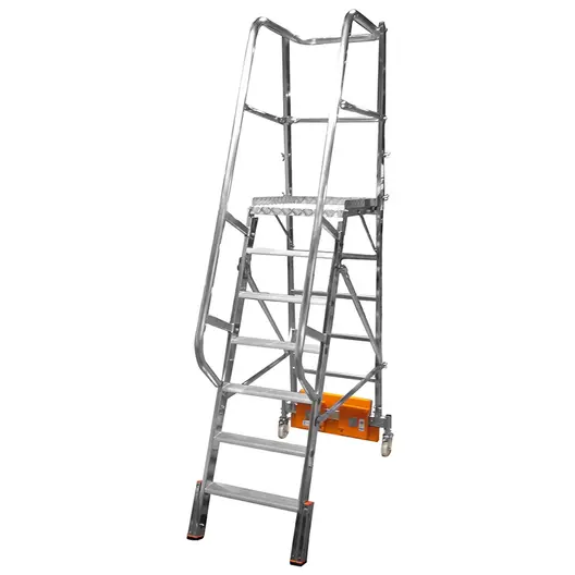 Стълба алуминиева Krause мобилна с платформа  1x7 бр., 150 кг, 3.65 м, Vario Compact