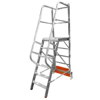 Стълба алуминиева Krause мобилна с платформа  1x6 бр., 150 кг, 3.4 м, Vario Compact