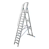 Стълба алуминиева Krause мобилна с платформа  1x14 бр., 150 кг, 5.3 м, Stabilo