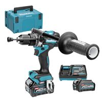 Акумулаторен винтоверт Makita ударен   с 2 батерии и зарядно, 40 V, 2.5 Ah, 140 Nm, 1.5-13 мм HP001GD201