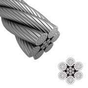 Въже стоманено K&J Fastener поцинковано  ф 12 мм, 6x36, 2100 кг - product - 110 DMX 229