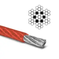 Въже стоманено Yumetals с червено PVC покритие  ф 7.8 мм, ф 6 мм, 6x7, 590 кг