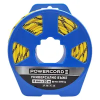 Въже синтетично Powercord от полипропилен плетено  ф 6 мм, 20 м, 300 кг, жълто