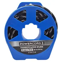 Въже синтетично Powercord от полипропилен плетено  ф 8 мм, 13 м, 500 кг, черно