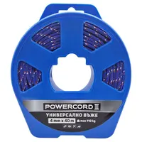 Въже синтетично Powercord от полипропилен плетено  ф 4 мм, 40 м, 110 кг, синьо
