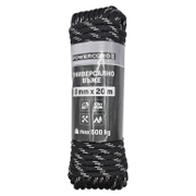 Въже синтетично Powercord от полипропилен плетено  ф 8 мм, 20 м, 500 кг, черно - product - 110 KNK 294