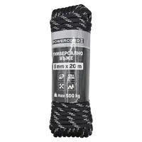 Въже синтетично Powercord от полипропилен плетено  ф 8 мм, 20 м, 500 кг, черно