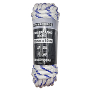 Въже синтетично Powercord от полипропилен плетено  ф 12 мм, 10 м, 1100 кг, бяло - product - 110 KNK 299