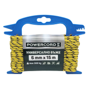 Въже синтетично Powercord от полипропилен плетено  ф 6 мм, 15 м, 300 кг, жълто - product - 110 KNK 290