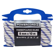Въже синтетично Powercord от полипропилен плетено  ф 8 мм, 10 м, 500 кг, бяло - product - 110 KNK 291