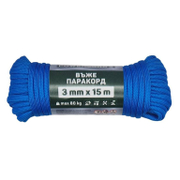Въже синтетично Powercord плетено за обща употреба  ф 3 мм, 15 м, 80 кг, синьо - product - 110 KNK 310