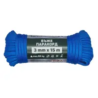 Въже синтетично Powercord плетено за обща употреба  ф 3 мм, 15 м, 80 кг, синьо