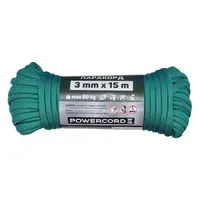 Въже синтетично Powercord плетено за обща употреба  ф 3 мм, 15 м, 80 кг, зелено