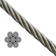 Въже стоманено QD Rigging China неръждаемо  ф 8 мм, 7x19, 760 кг - product - 110 MUM 056