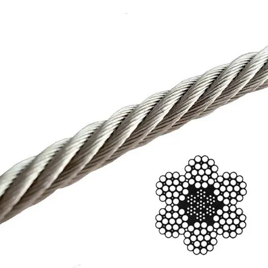 Въже стоманено QD Rigging China поцинковано  ф 8 мм, 6х19, 700 кг