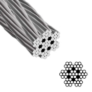 Въже стоманено QD Rigging China поцинковано  ф 3 мм, 6х7, 124 кг - product - 110 MUM 089