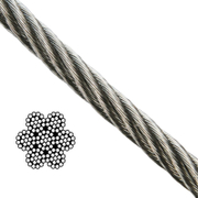 Въже стоманено QD Rigging China неръждаемо  ф 3 мм, 7x19, 110 кг - product - 110 MUM 082